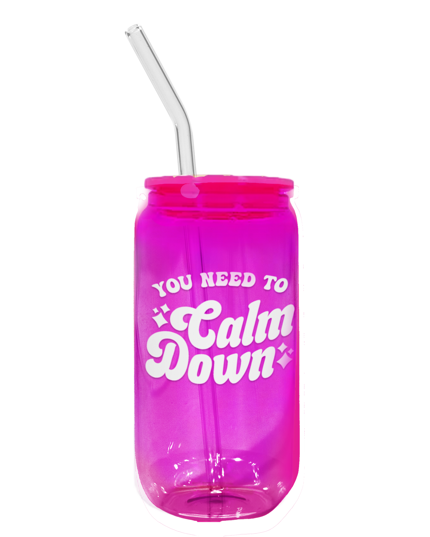 You need to Calm Down Glass Tumbler - Light Pink