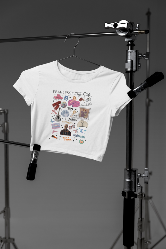 12 Albums Illustrated Crop Top