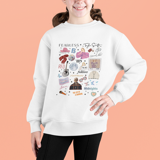 12 Albums Illustrated Youth Sweatshirt