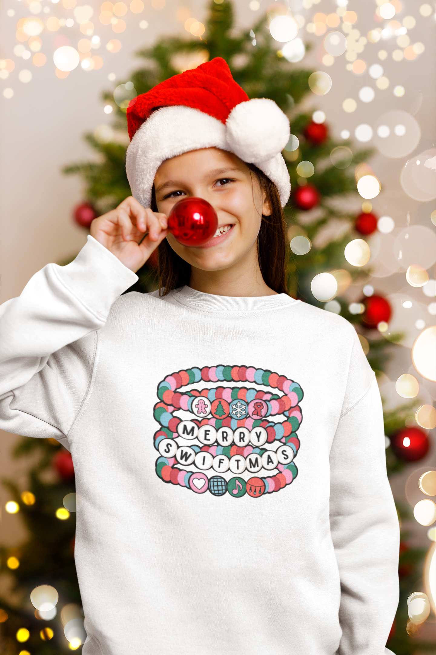 Youth Swiftmas Bracelets Crewneck Sweatshirt
