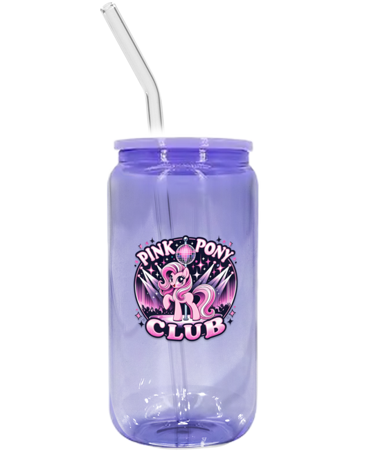 Pink Pony Club Glass Tumbler